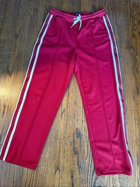 GAP Red Track Pants with White Side Stripes